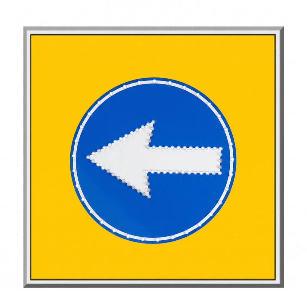 AC LED'li Sola Mecburi Yön Levhası 100 x 100 cmAC Powered LED Signboards