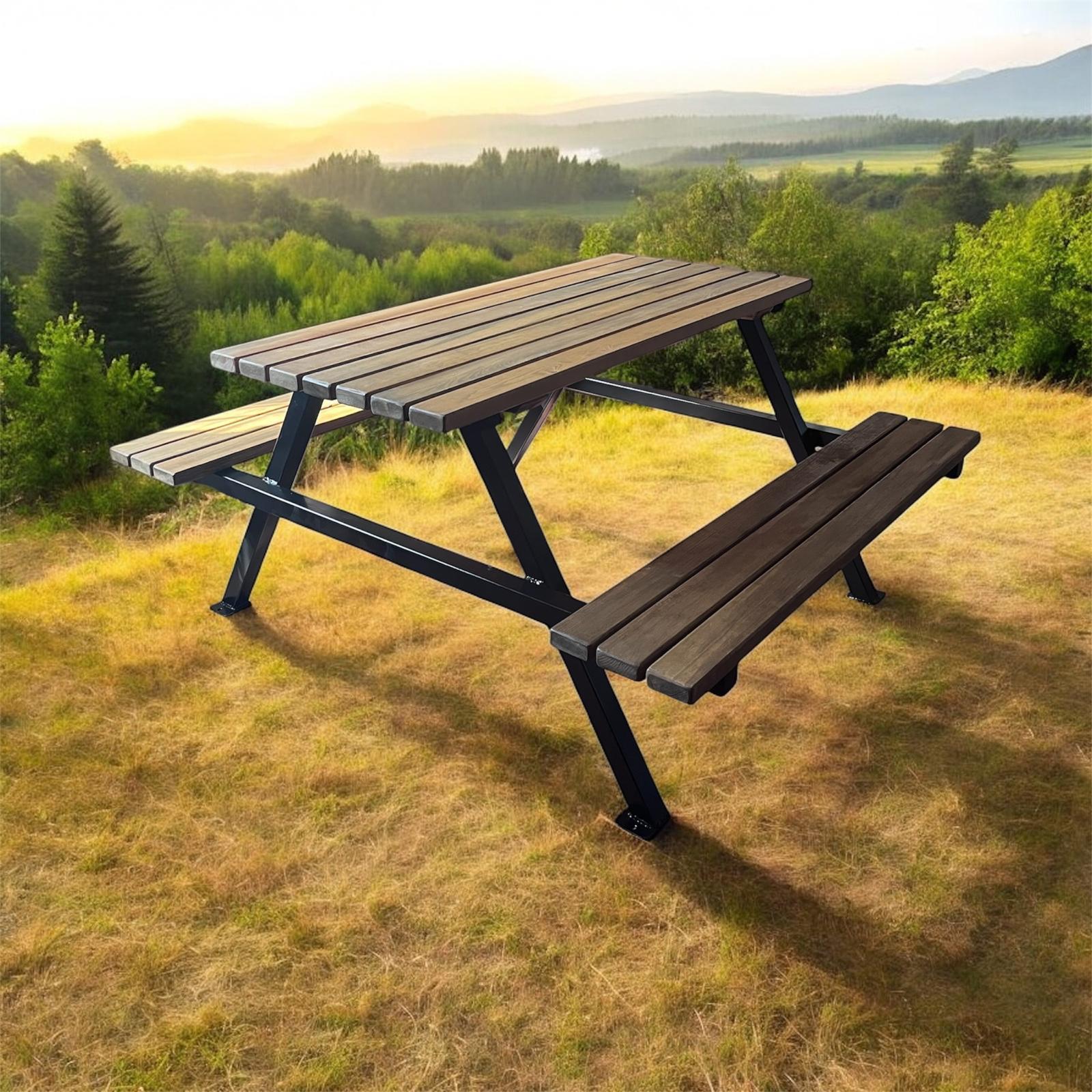 Ahşap Piknik Masası, Metal Gövdeli 145 cmKent Ekipmanları
