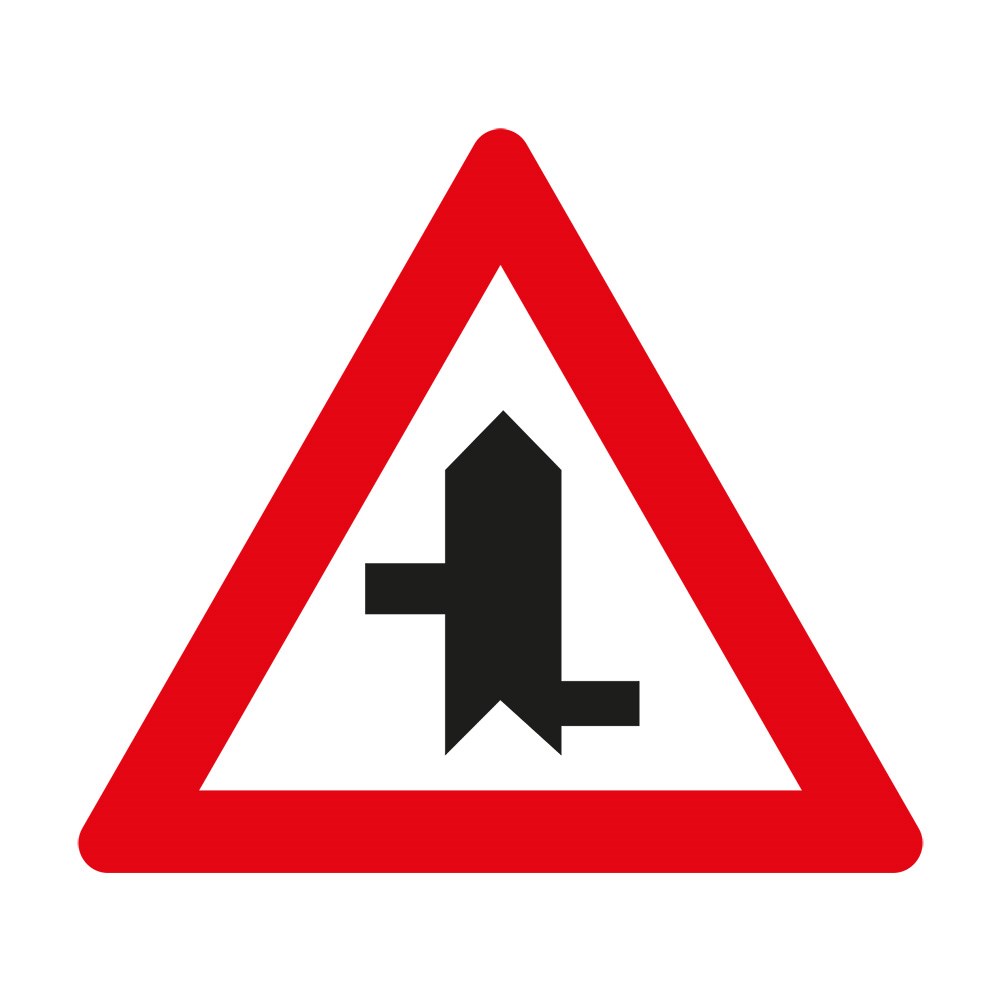 ''Staggered Junction'' Sign T-22e