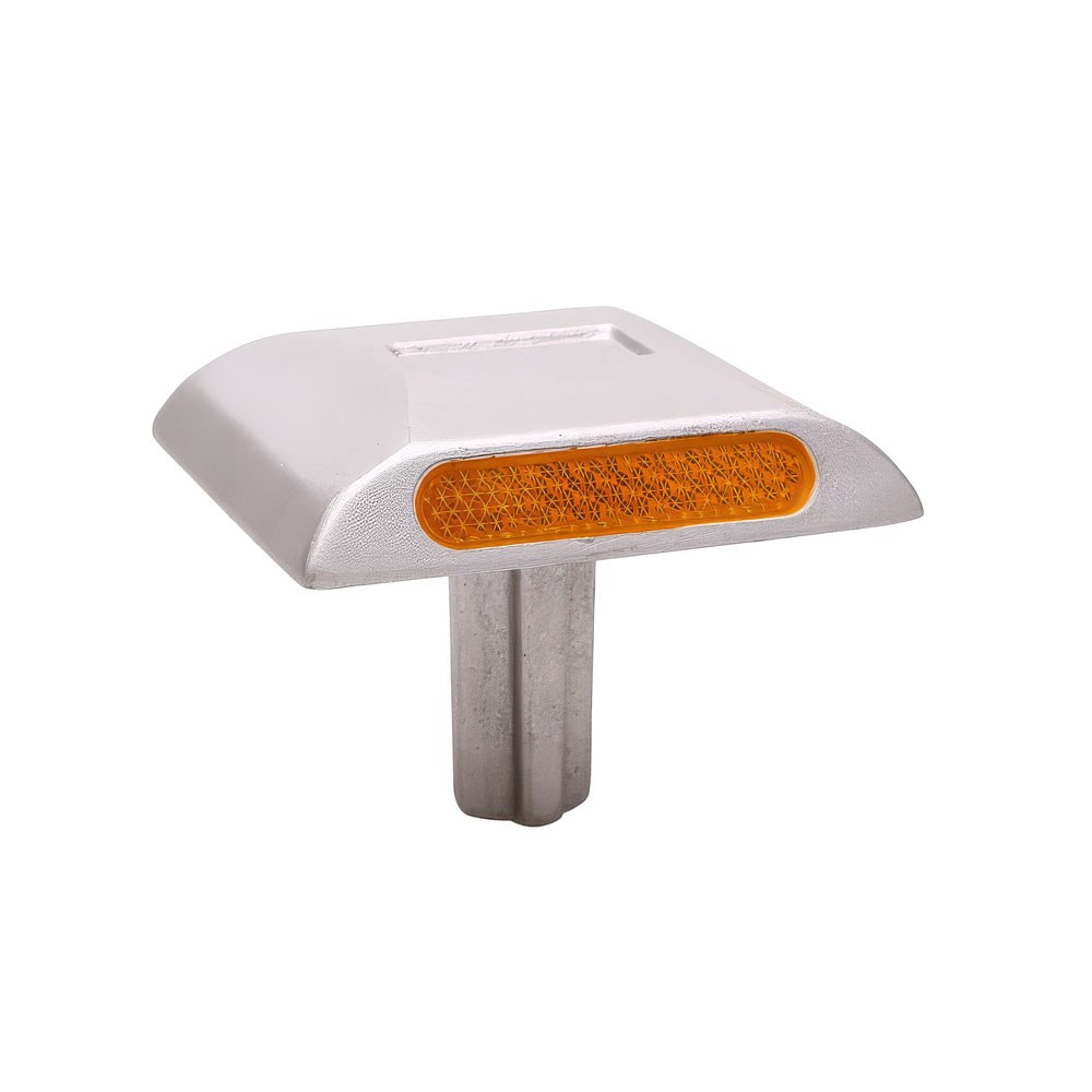 Ankrajlı Alüminyum Yol Butonu Prizmatik Mercekli 120 x 120 x 28 mmMetal Road Studs
