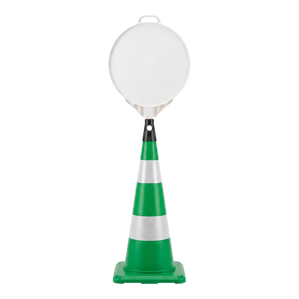 Boş Yuvarlak Levhalı 75 cm Yeşil Trafik Konisi SetiTraffic Cones Sets