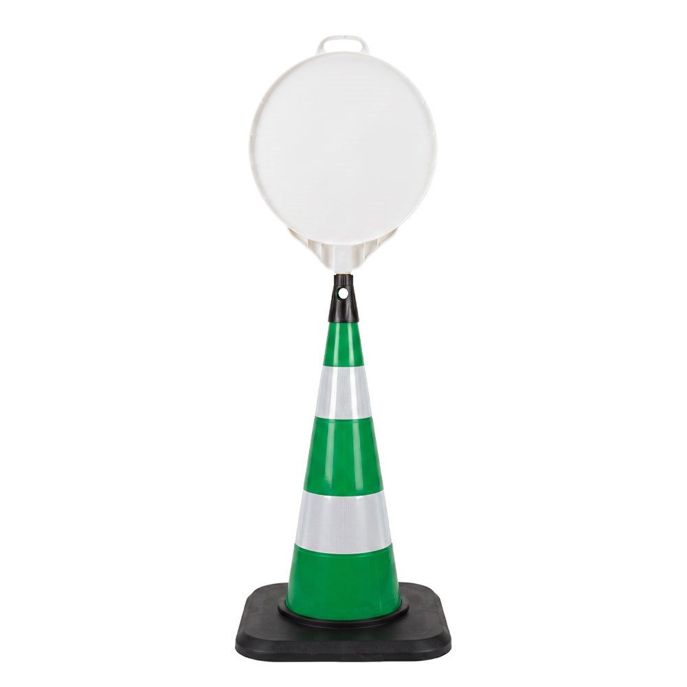 Boş Yuvarlak Levhalı Ağır Taban 75 cm Yeşil Trafik Konisi SetiTraffic Cones Sets