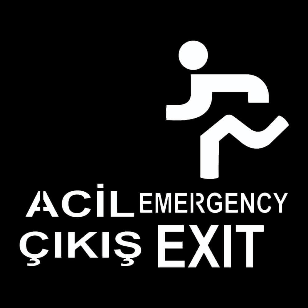 Acil Çıkış / Emergency Exit Boyama Şablonu Galvaniz Sac Levha 100x100cm