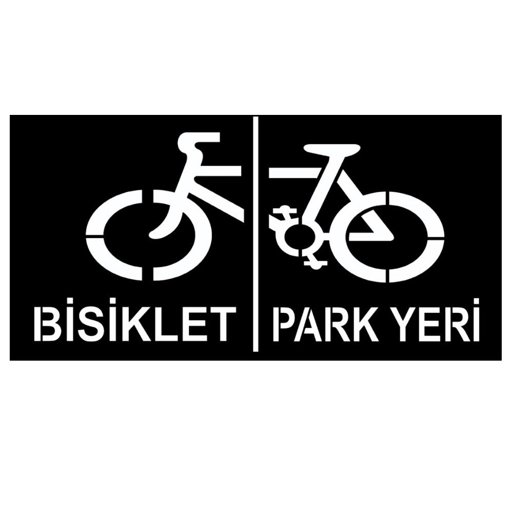Bisiklet Park Yeri Boyama Şablonu - Galvaniz Sac Levha 100x200cm