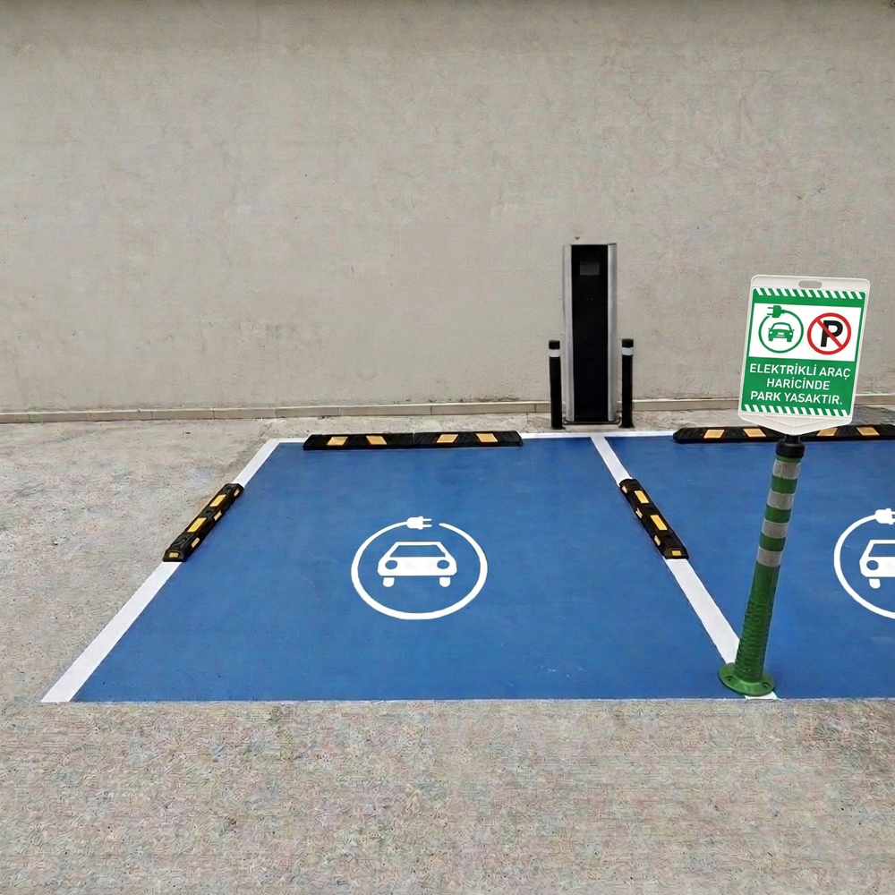 Boyama Şablonu Elektrikli Araç Şarj Alanı Kompozit 100x100cmBoyama Şablonları