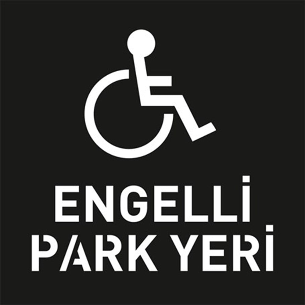 Boyama Şablonu Engelli Park Yeri Alüminyum 100x100cm
