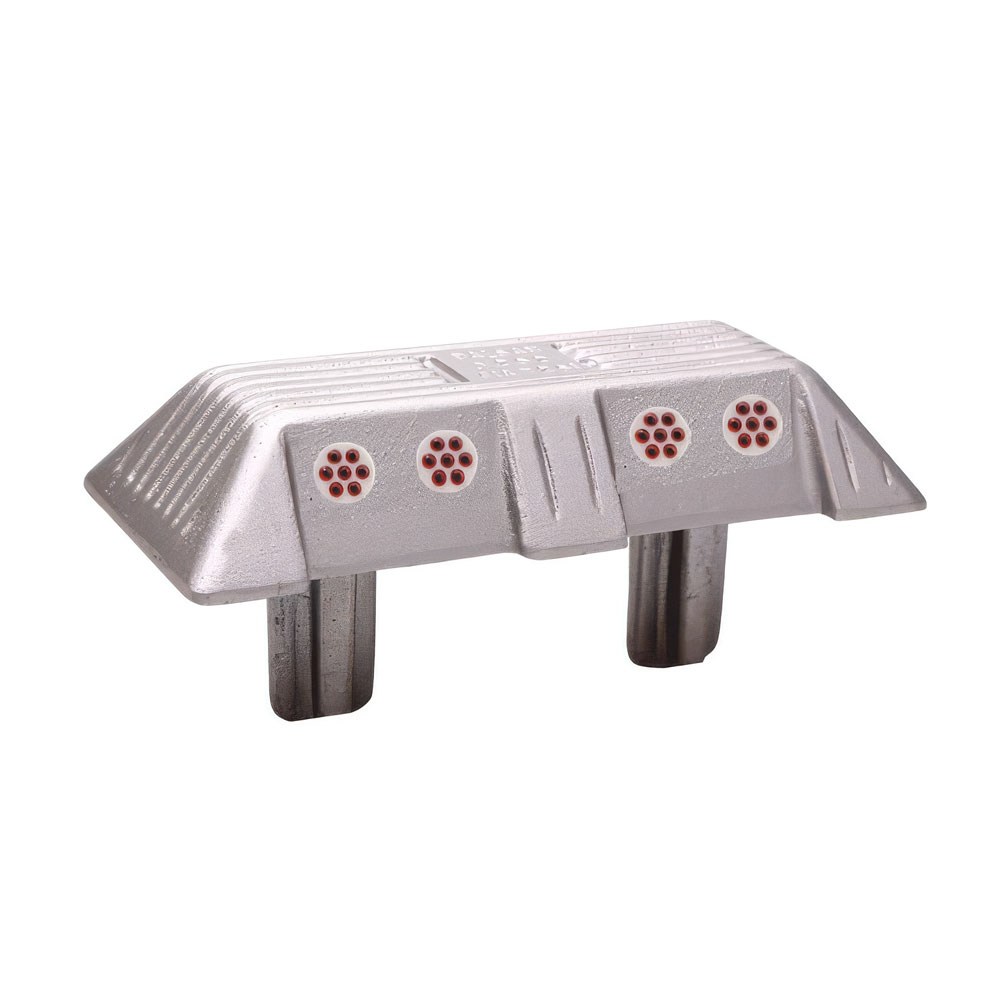 Çift Ankrajlı Alüminyum Yol Butonu 7 Elementli Mercekli 220 x 100 x 40 mmMetal Road Studs