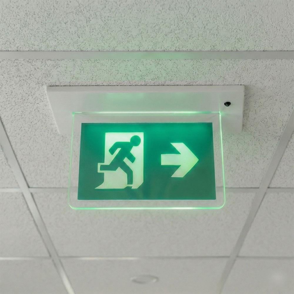 Çiftyüz Sıva Altı Acil Çıkış Yönlendirme Armatürü 110 x 360 x 75 mmSıva Altı