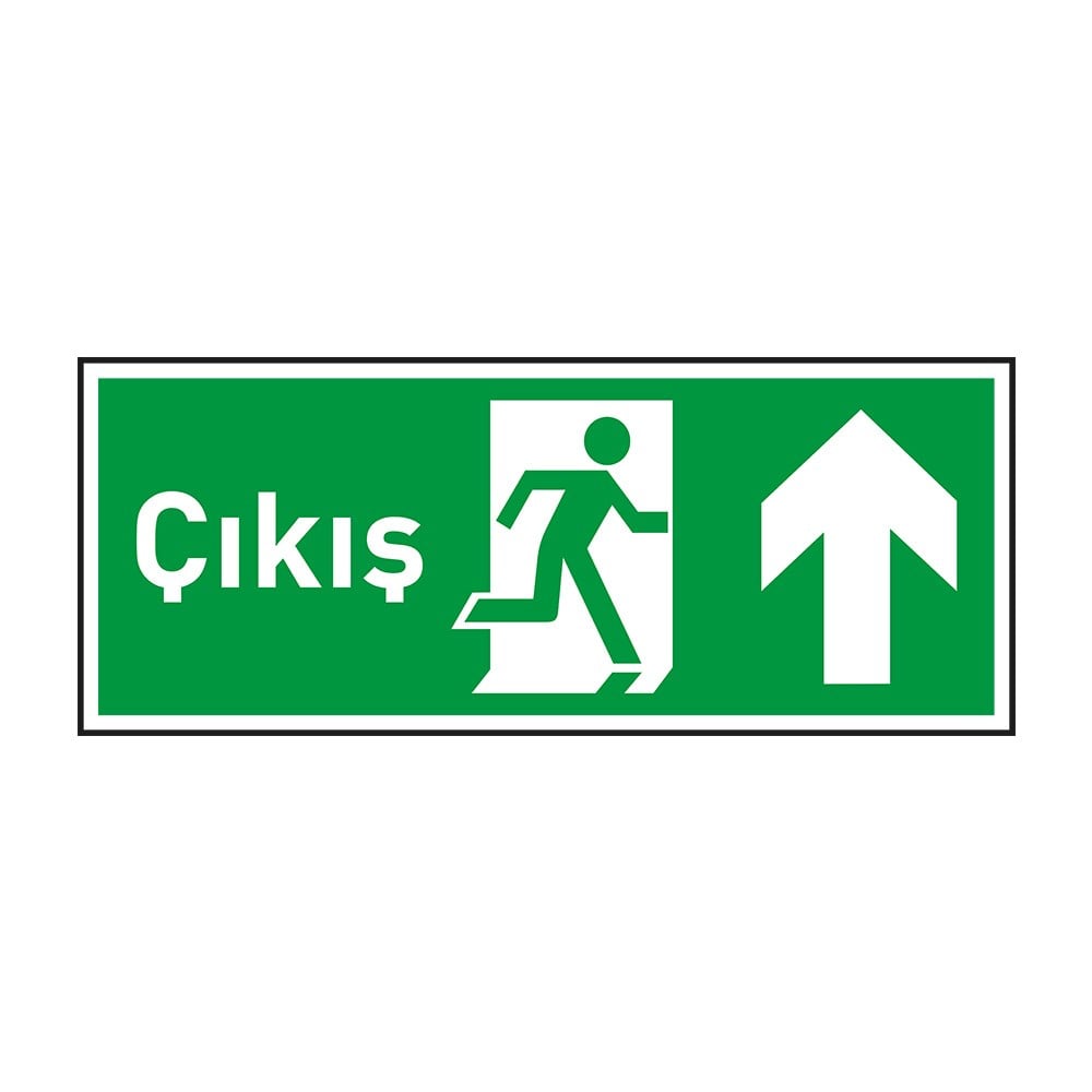 Photoluminescent ''Çıkış'' Arrow Up Sign
