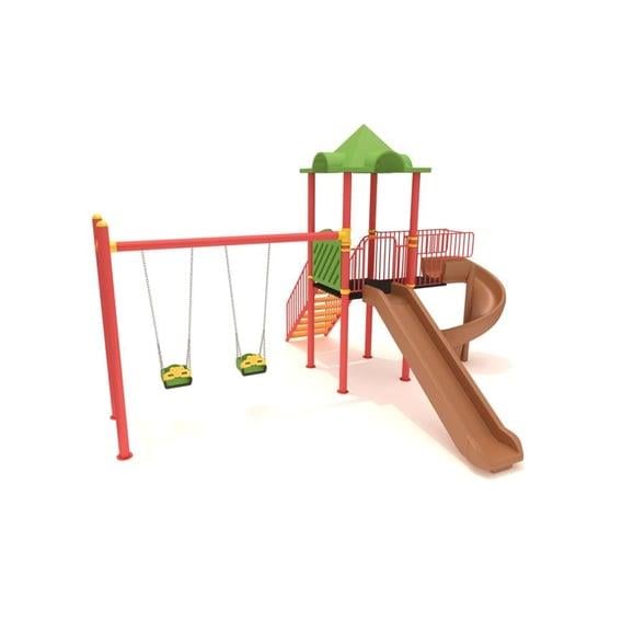 Çocuk Oyun Parkı Bir Kuleli, İki Kaydıraklı 5.5 x 4.5mKent Ekipmanları