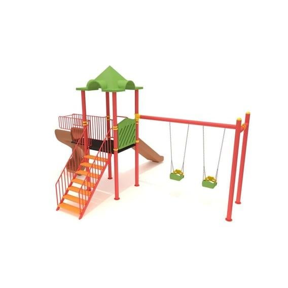 Çocuk Oyun Parkı Bir Kuleli, İki Kaydıraklı 5.5 x 4.5mKent Ekipmanları