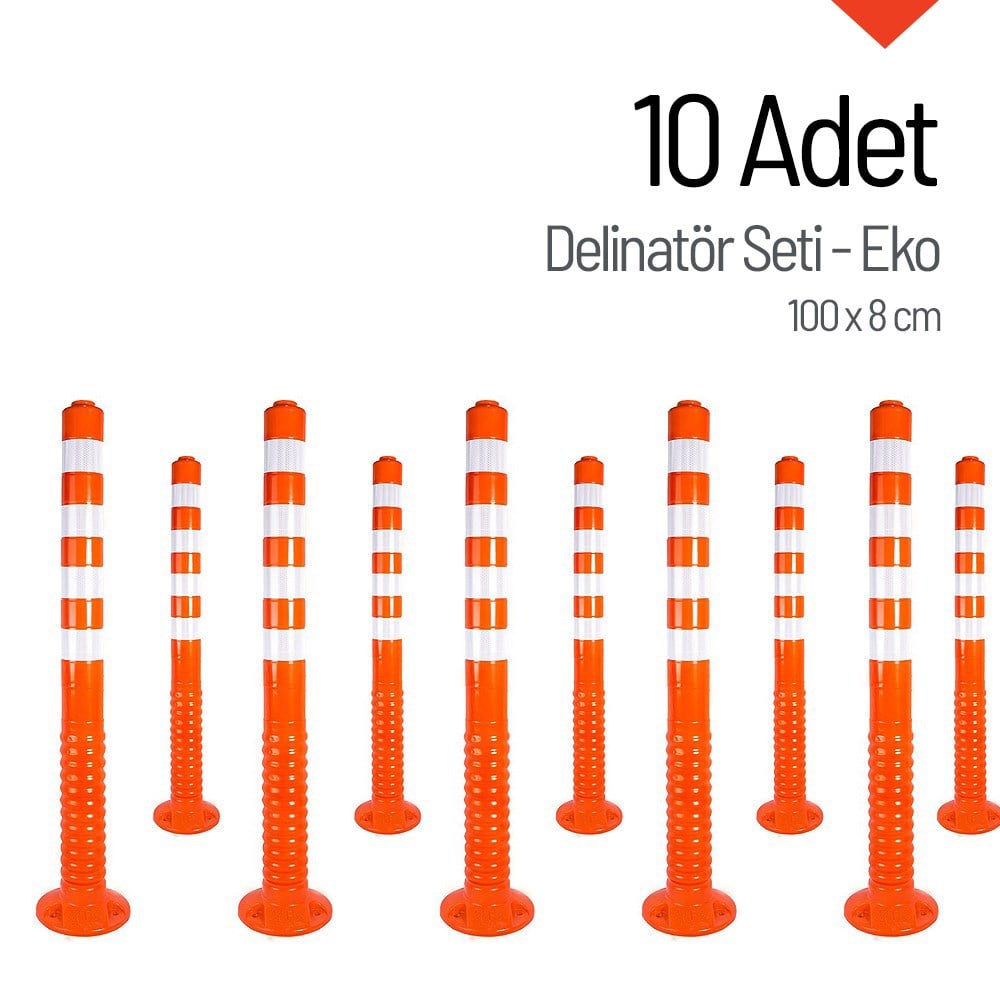 Delineator 100 x 8 cm, ECO Flexible Bollard - Set of 10