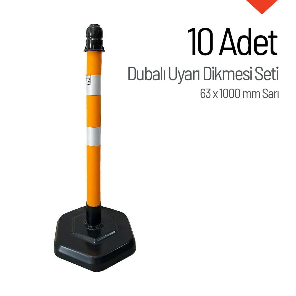 Dubalı Uyarı Dikmesi 63x1000 mm Sarı 10'lu setUyarı Dikmesi