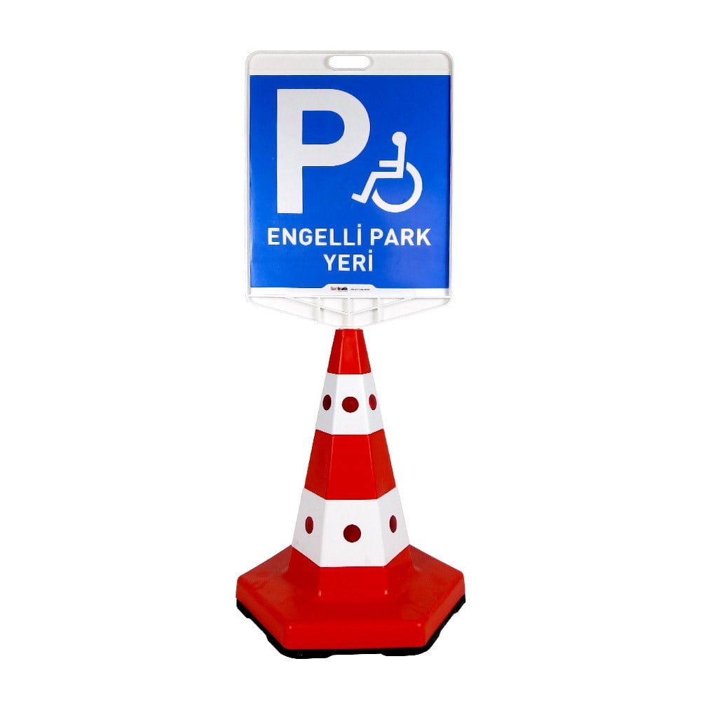 Engelli Park Yeri Çift Taraf Baskı Klasik Kedi Gözlü Ağırlıklı Koni Seti Trafik DubasıTrafik Konisi Setleri