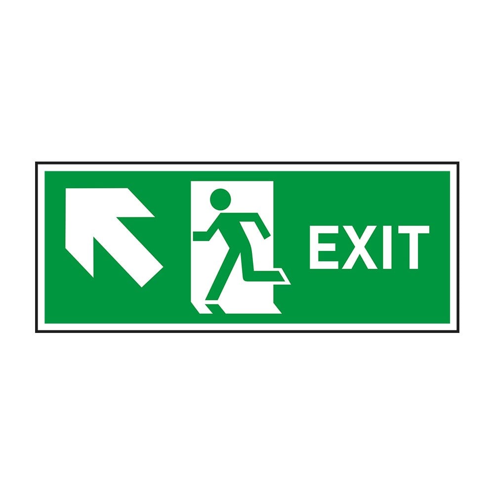 Photoluminescent ''Exit'' Arrow Left Up Sign