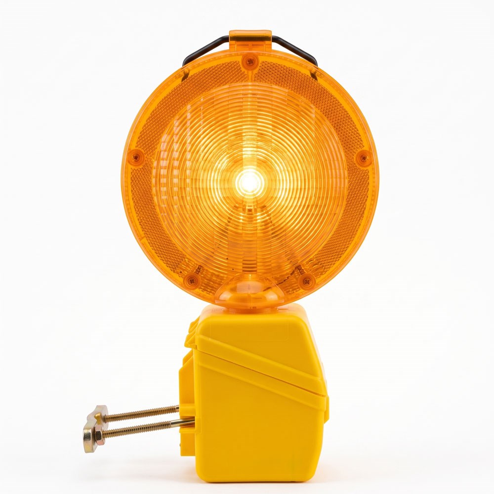 Flaşörlü İkaz Lambası (Sarı) - 4R25 Pil Uyumlu (Batarya Hariç)Solar Flashers
