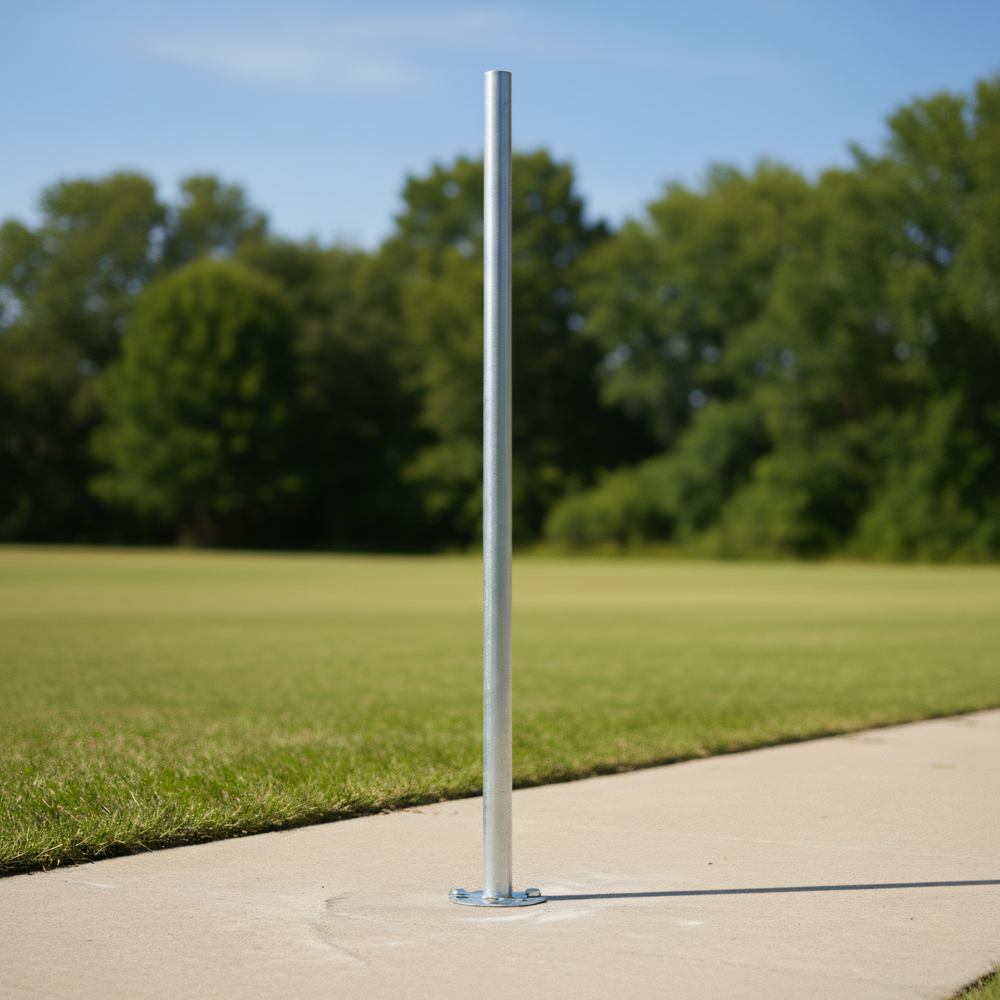 Galvanized Signboard Pole 2,5 m with FlangeGalvanised Signboard Poles