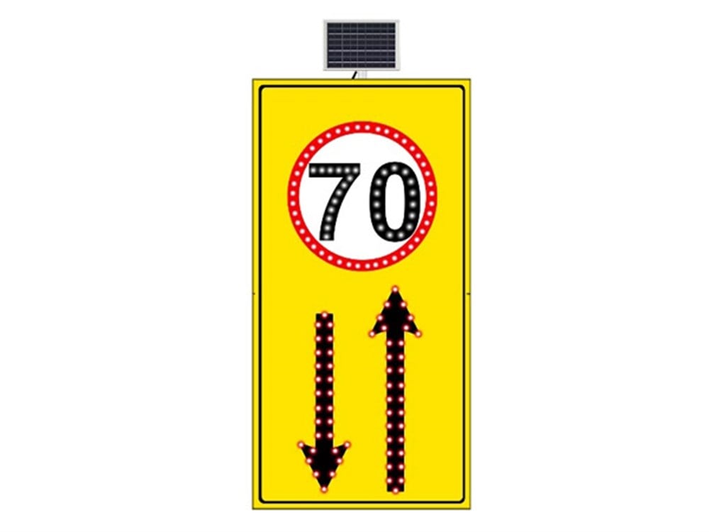 Solar  ''Speed Limit 70 km - Two Way Traffic'' Sign100 x 204 cm