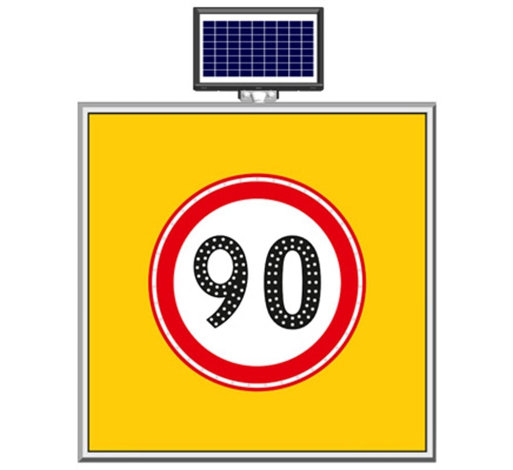 Güneş Enerjili Azami Hız Sınırı Levhası 90 km 100 x 100 cmGüneş Enerjili Yol Bakım