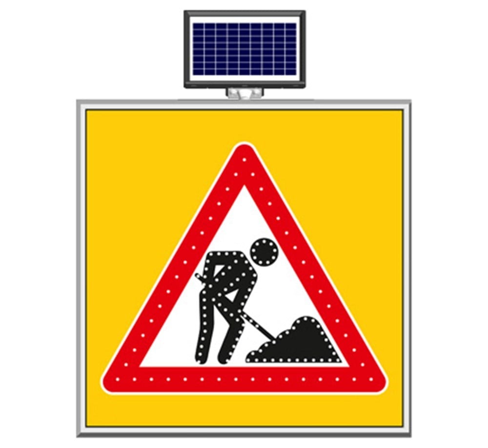 Güneş Enerjili Çalışma Var Levhası 100 x 100 cmGüneş Enerjili Yol Bakım