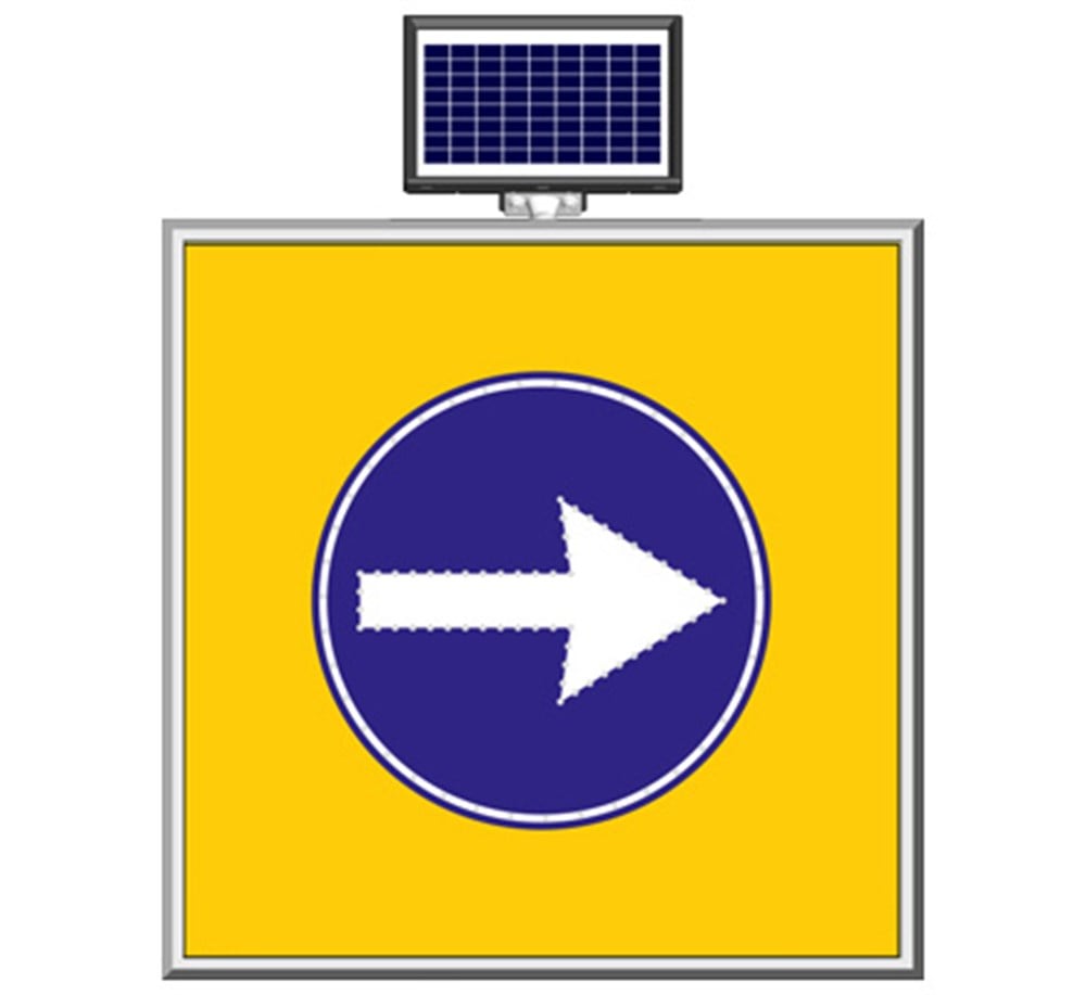 Solar ''Right Only''Sign 100 x 100 cm