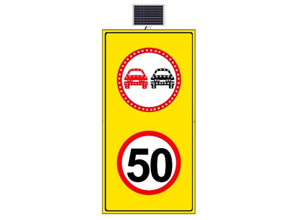 Solar ''No Overtaking 50 km'' 100 x 204 cm