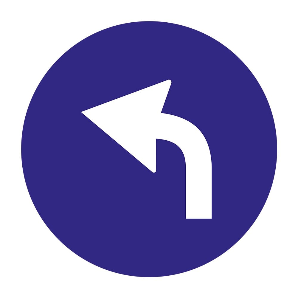 ''Left Only Ahead'' Sign TT-35h