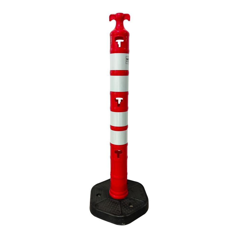 Kauçuk Ağırlıklı Plastik Yol Dikmesi 110x1200 mm 10'lu SetUyarı Dikmesi