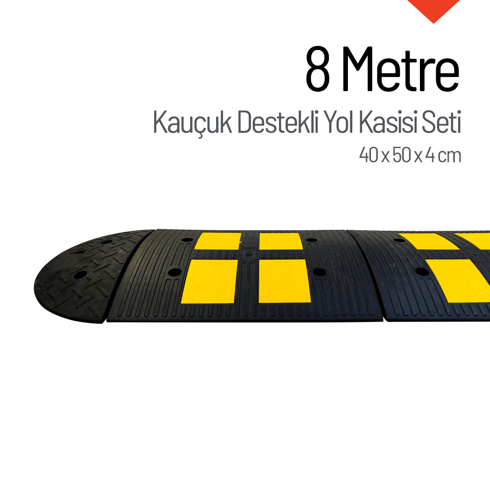Kauçuk Destekli Yol Kasisi Set, Hız Kesici 40 x 50 x 4 cm - 8 MetreCompound Yol Kasisi Setleri