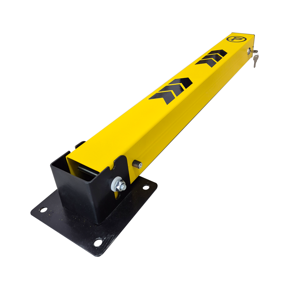 2- Pack Folding Parking Post with Integral Lock 75 cm, YellowLocking Parking Posts
