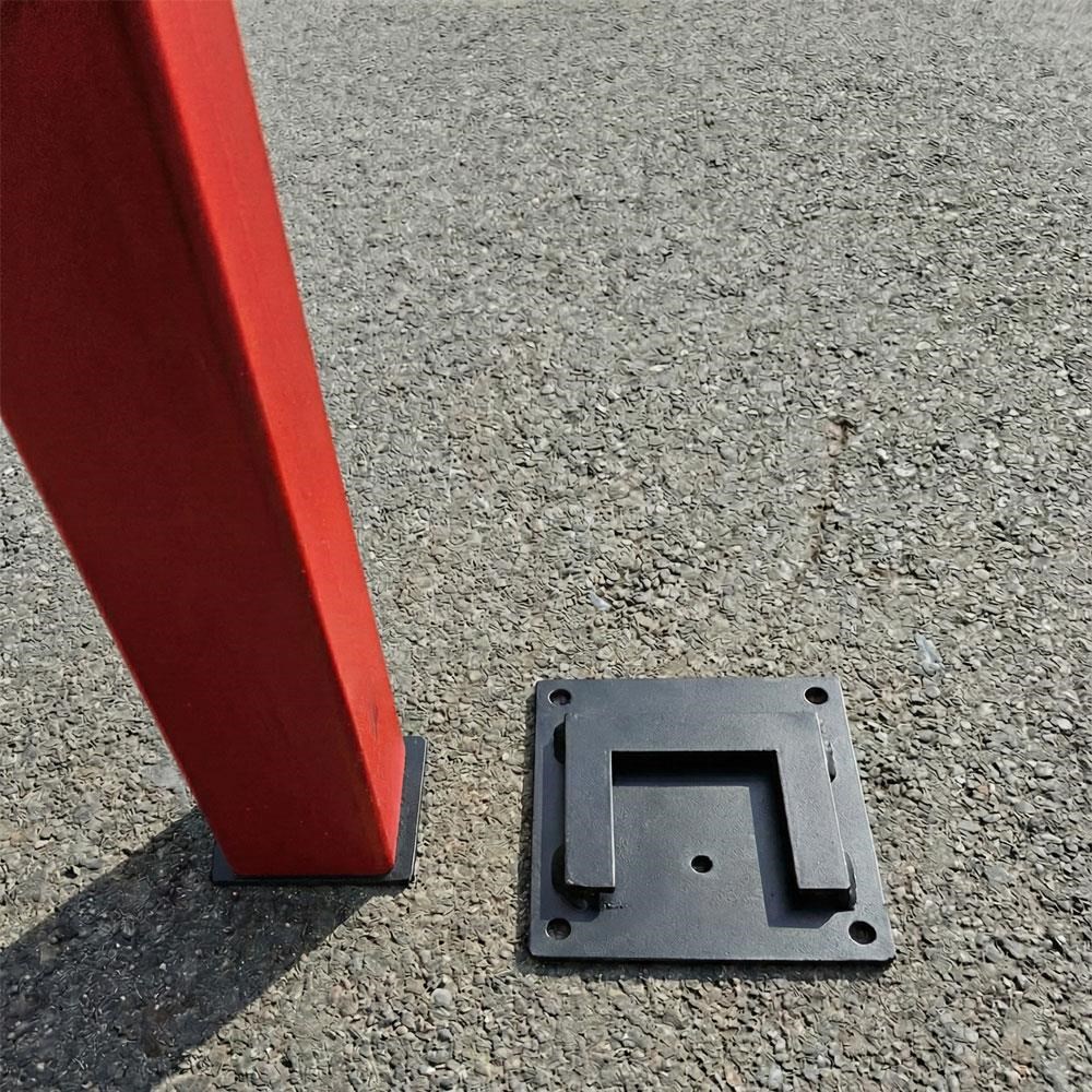 Kırmızı Kilitli Otopark Direği 75 cm, Çıkan Tip Kızaklı Park BariyeriKilitli Park Direkleri