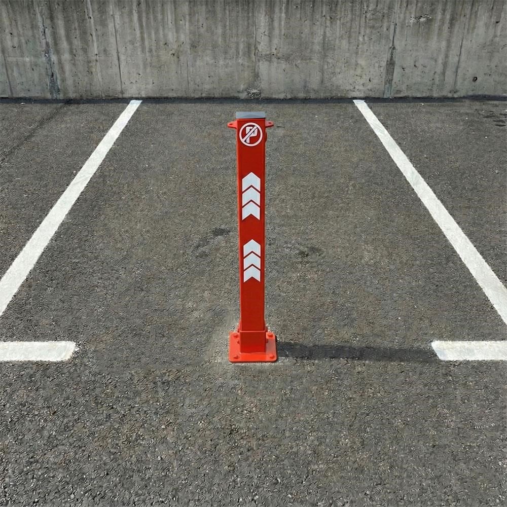 Kırmızı Kilitli Otopark Direği 75 cm, Yatar Tip Park BariyeriKilitli Park Direkleri