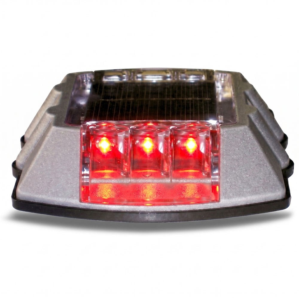 Kırmızı Solar Çakar Yol Butonu, Poliüretan TabanSolar Yol Butonu