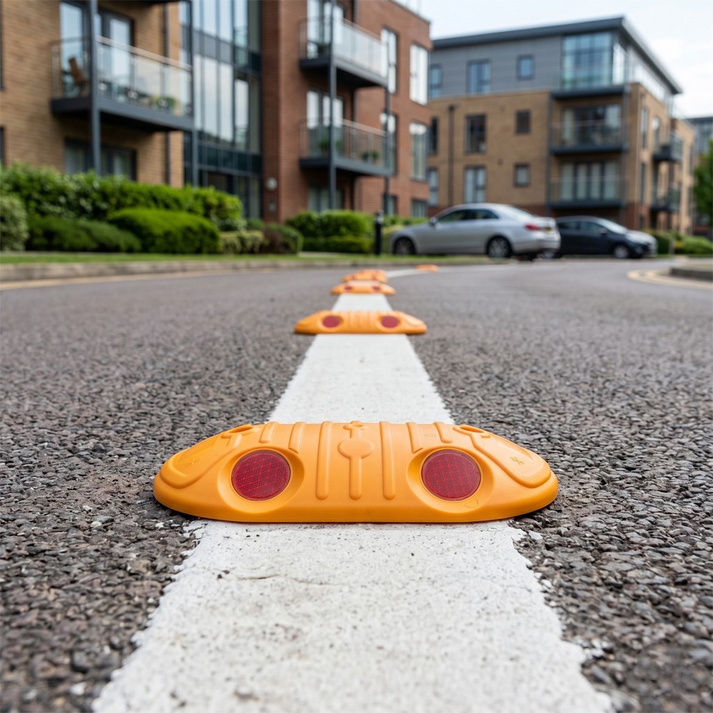 Oval Plastic Road Stud with ReflectorPlastic Road Studs