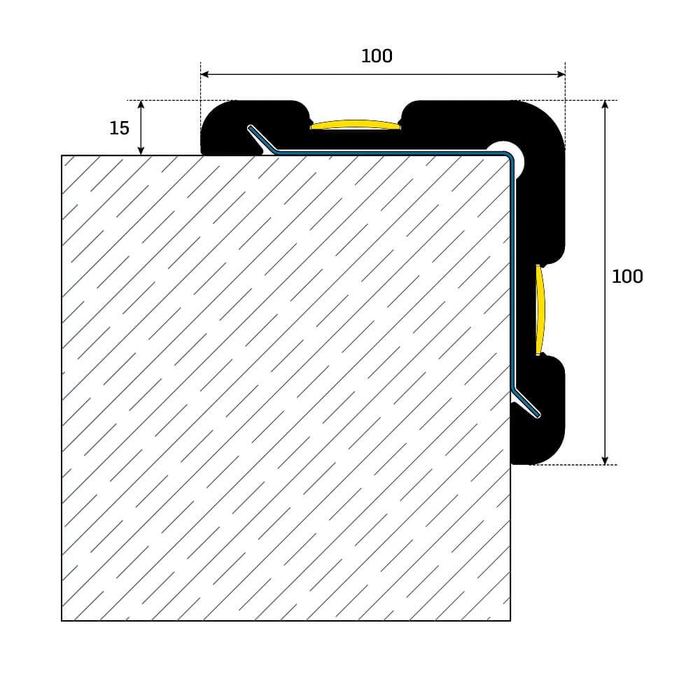 Metal Profilli TPE Köşe Kolon Koruma 300x10x10 cmKöşe Kolon Koruyucu