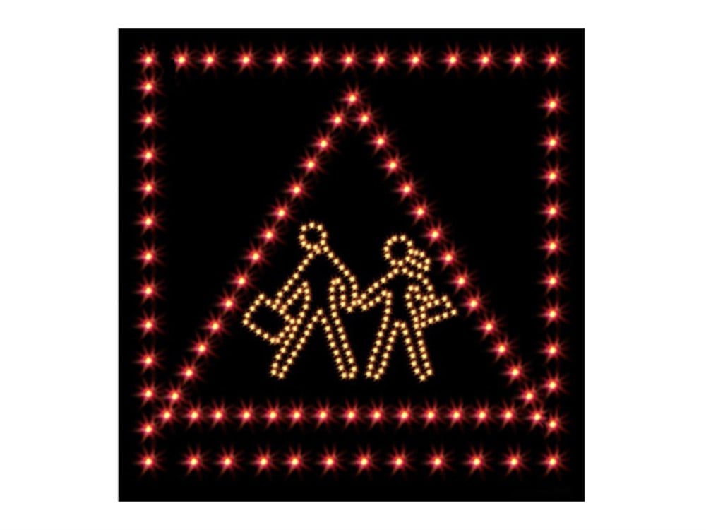 AC Powered LED School Crossing Sign 65 x 65 cm