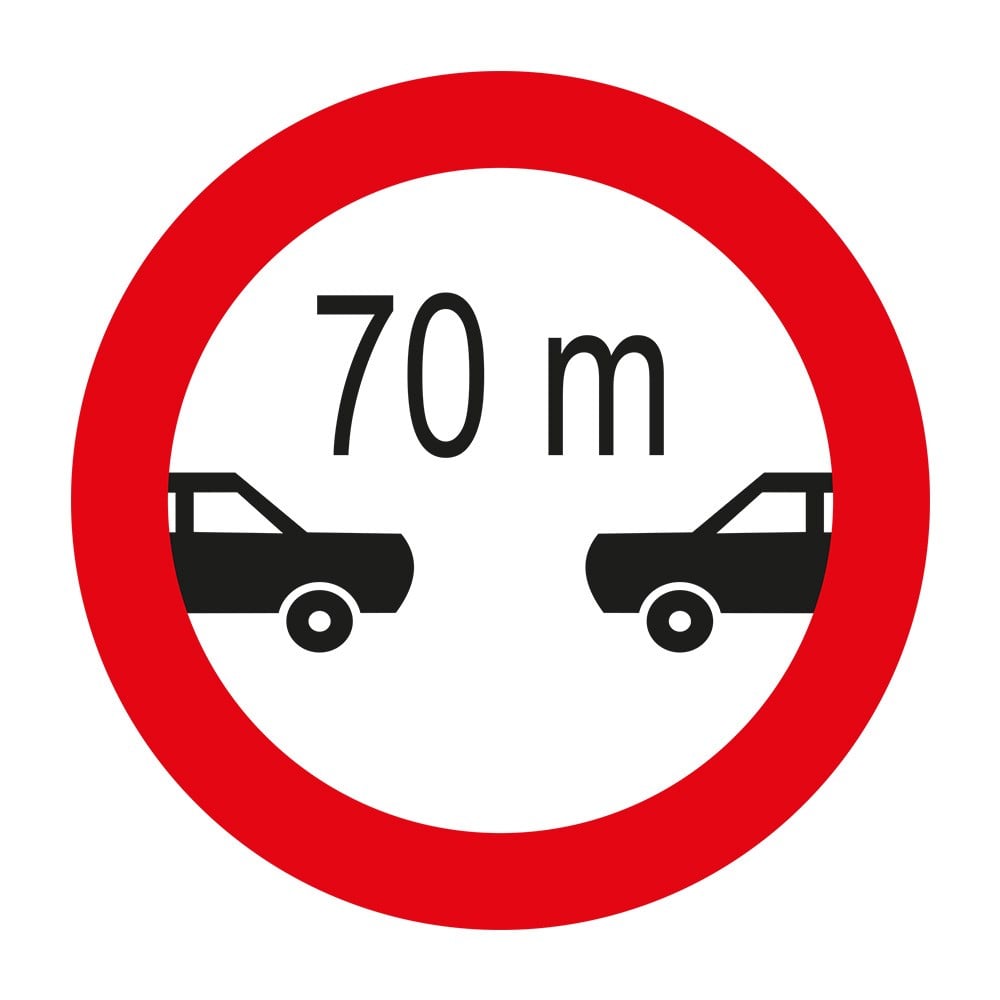 ''Minimum Following Distance ….'' Sign TT-25