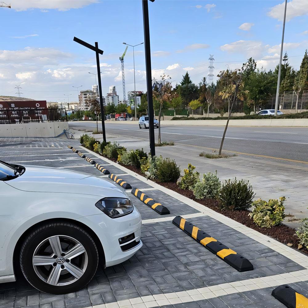 Plastik Oto Park Araç Stoperi 190 cm Siyah-SarıOtopark Araç Stoperi