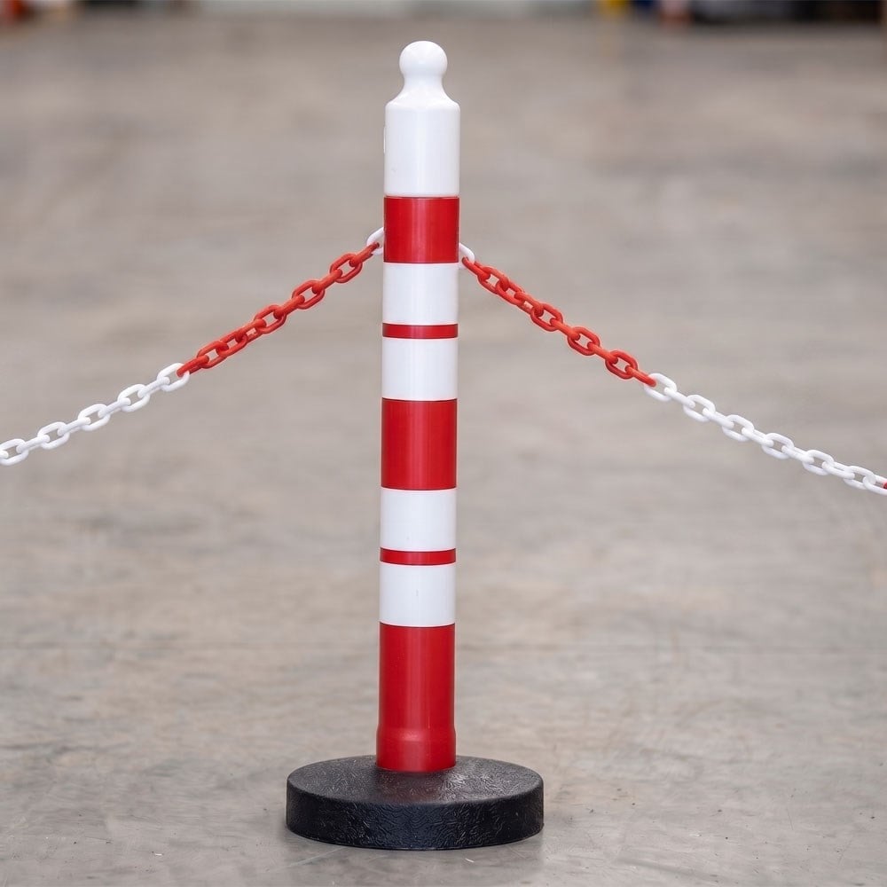 Plastik Zincir Kırmızı-Beyaz 25 mPlastik Zincir