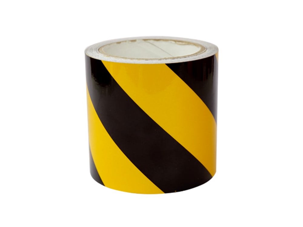 Yellow - Black  Reflective Tape 10 cm x 10 m