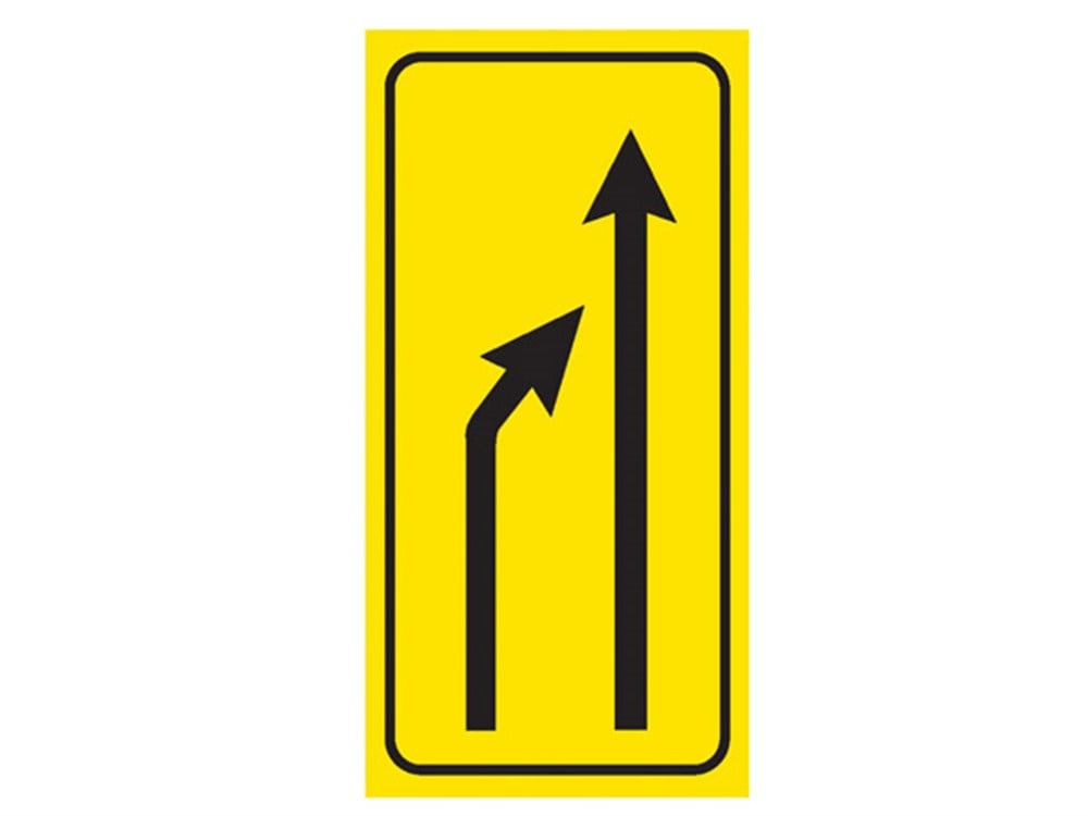 ''Left Lane Ends'' Sign 90 x1 20 YB-4A