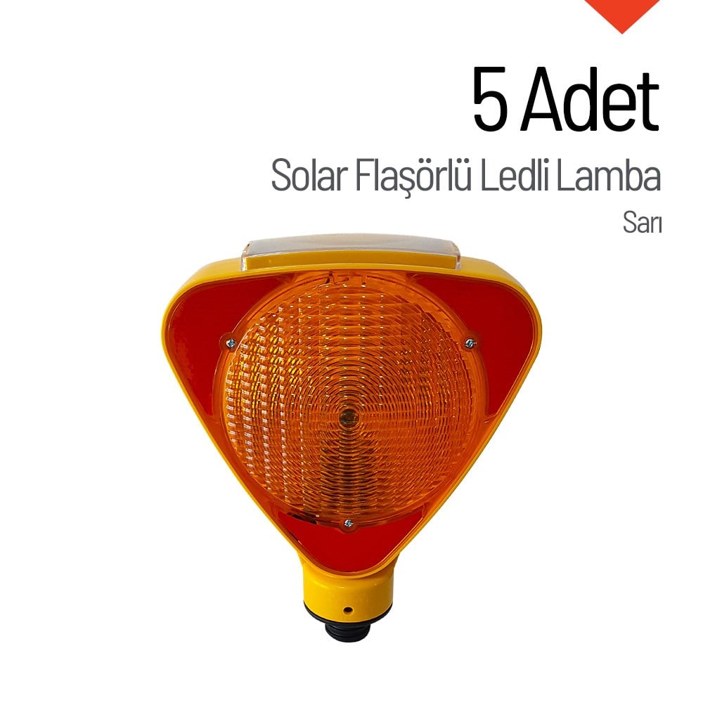 5-Pack Solar LED Barricade Flasher – Yellow