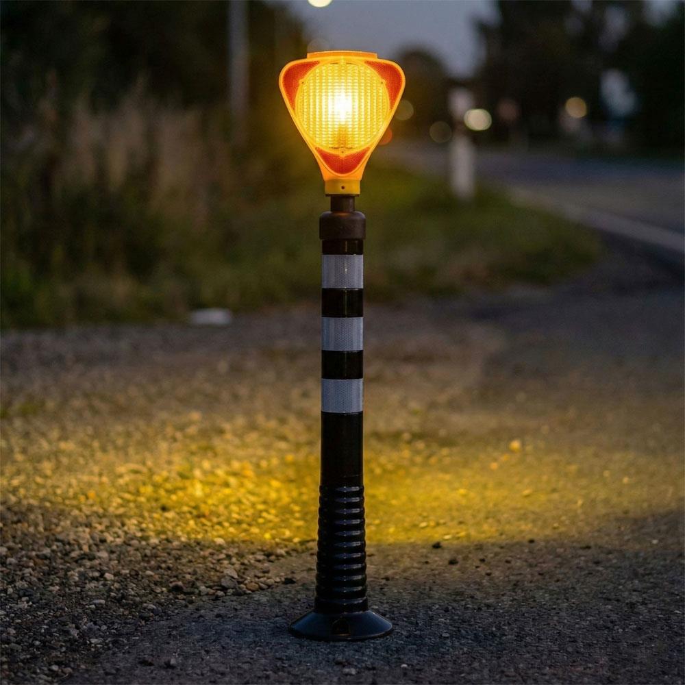 5-Pack Solar LED Barricade Flasher – YellowSolar Flashers