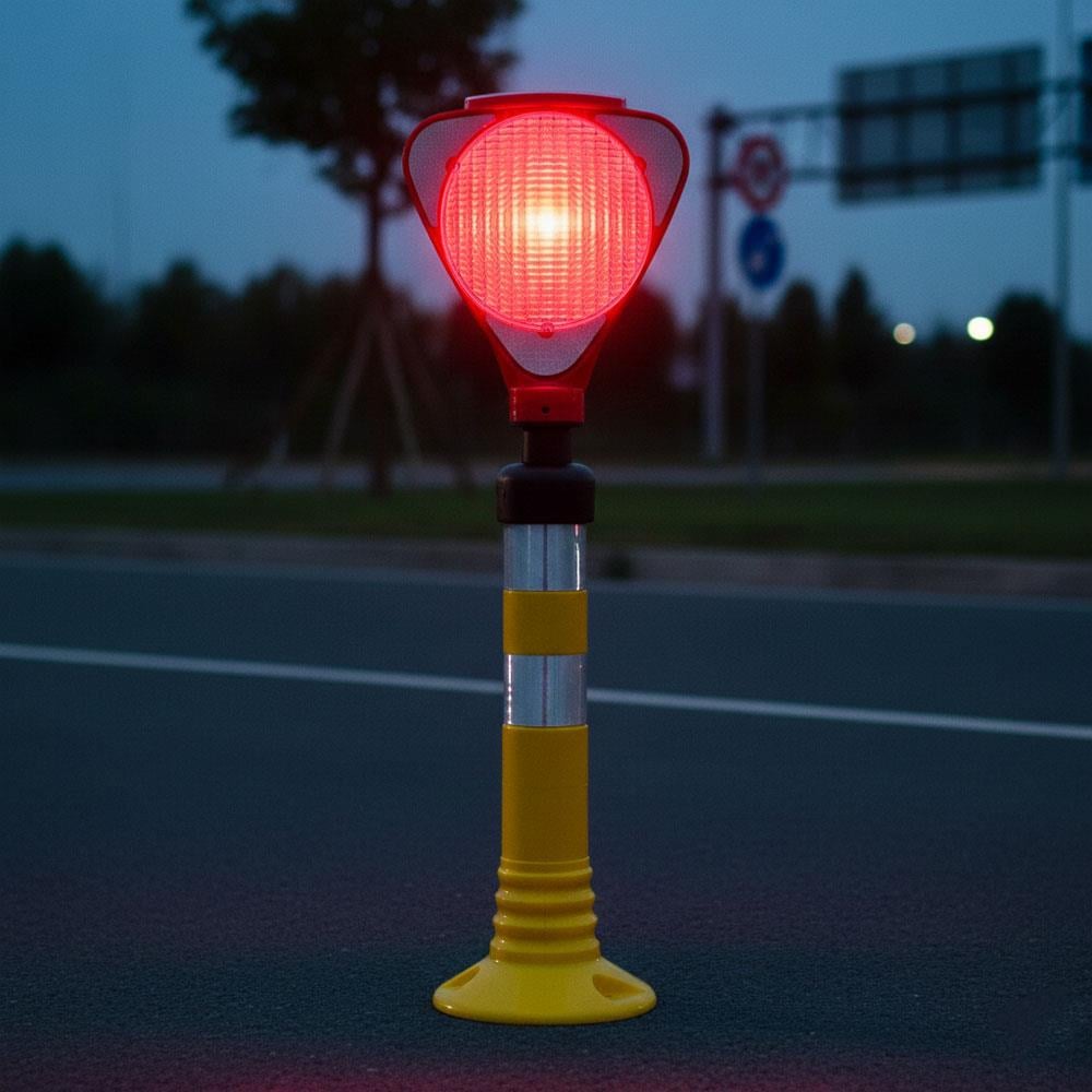 Solar Red Triangular Flasher- Delineator Set Delineator Sets