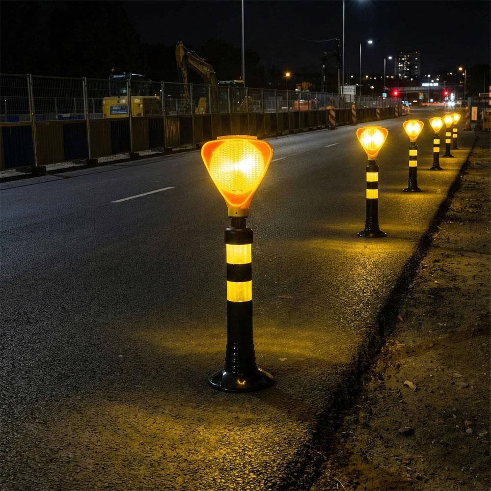 Solar  Yellow Triangular Flasher-Black Delineator  SetDelineator Sets