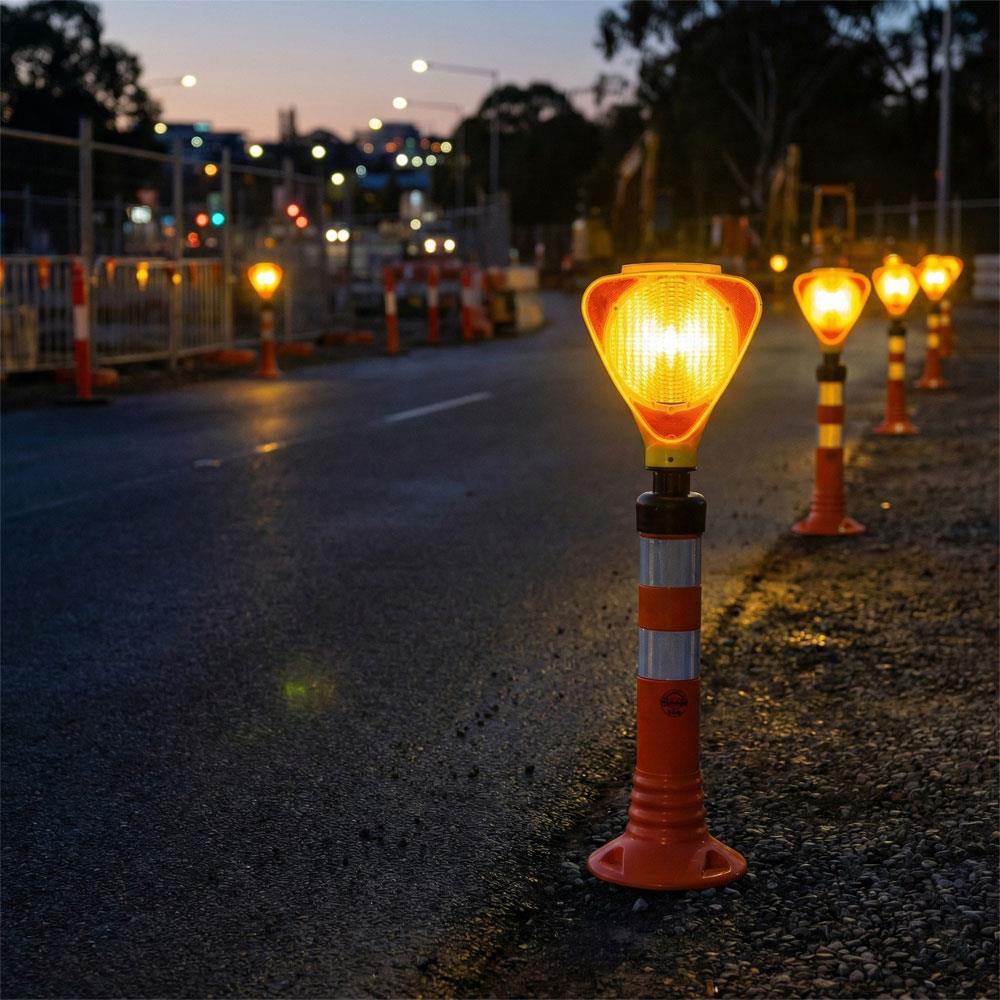 Solar  Yellow  Triangular Flasher-Delineator  SetDelineator Sets