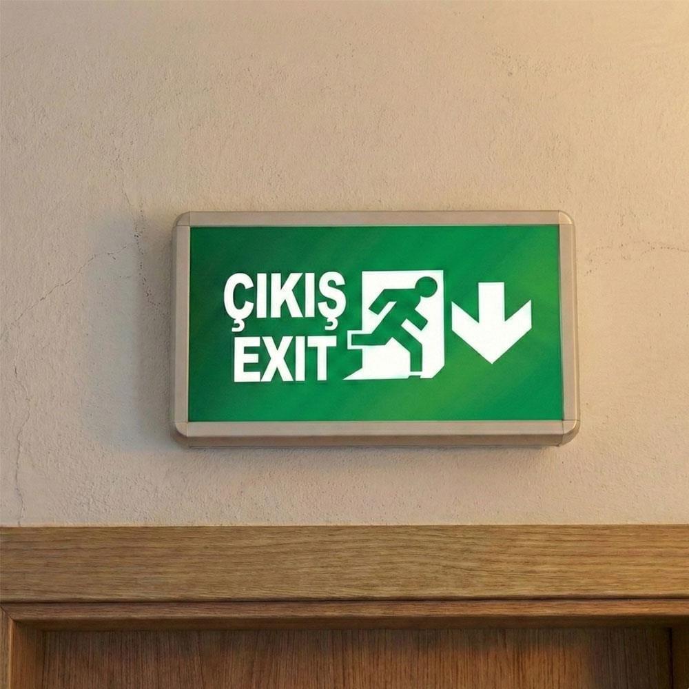 Tekyüz Acil Çıkış Yönlendirme Armatürü Z Seri 75 x 500 x 250mmSıva Üstü