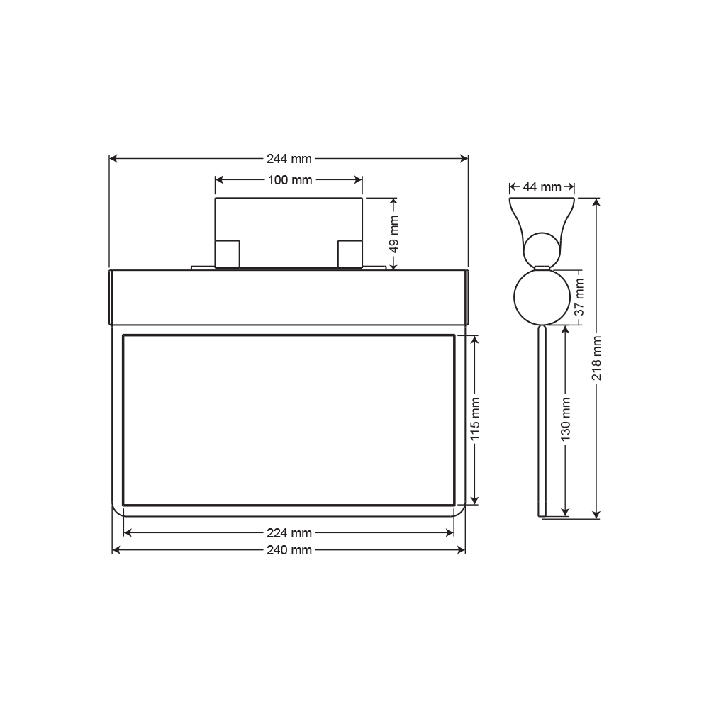 Tekyüz Sıva Altı Acil Çıkış Yönlendirme Armatürü SF Seri 40 x 240 x 170 mmSıva Altı
