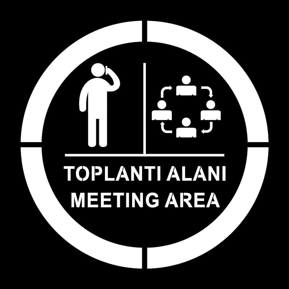 Toplantı Alanı Boyama Şablonu - Galvaniz Sac Levha 100x100cm