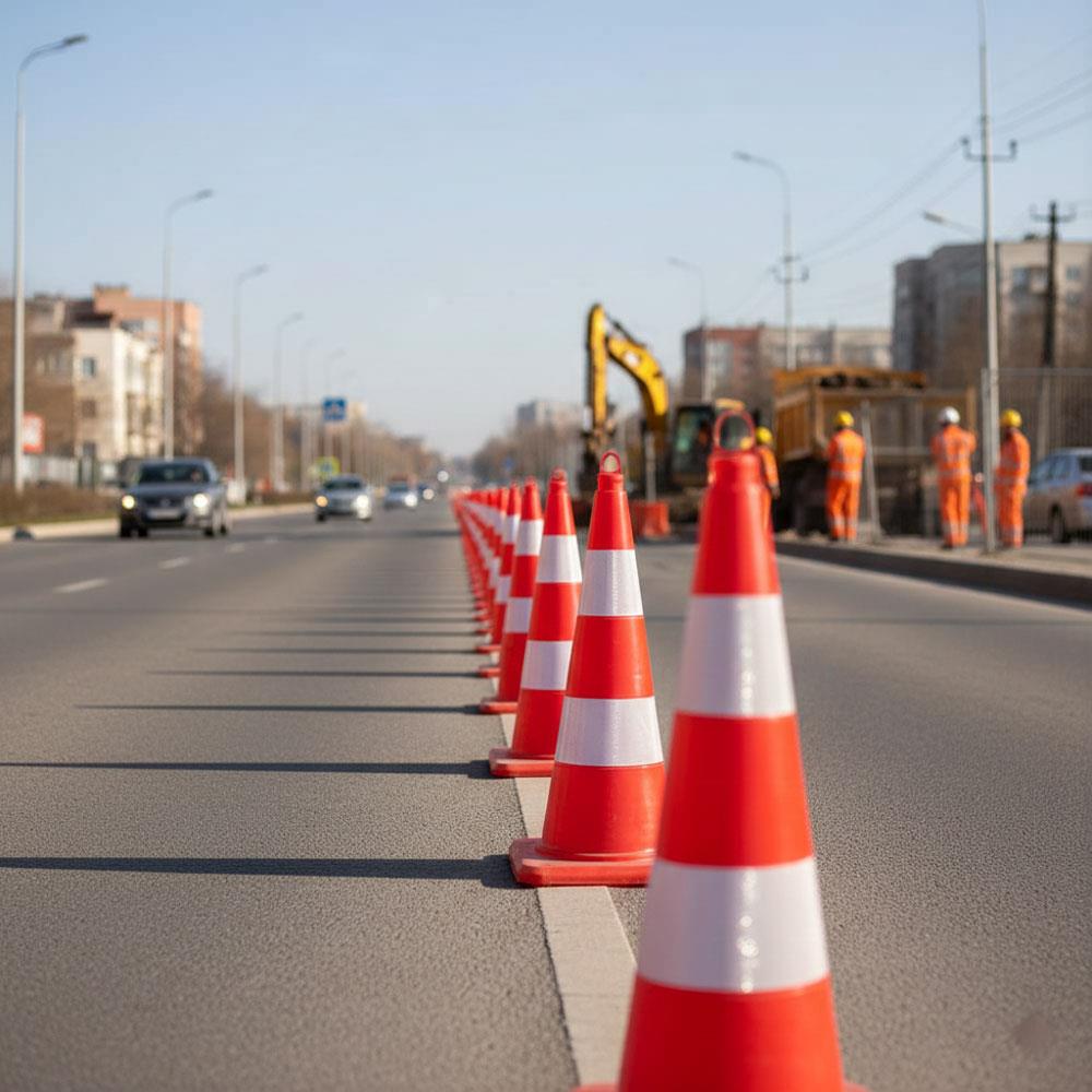 TPE Trafik Konisi 75 cm Çift Reflektifli - Ağırlıksız Trafik DubasıTrafik Konisi PPC 50-60-75 cm